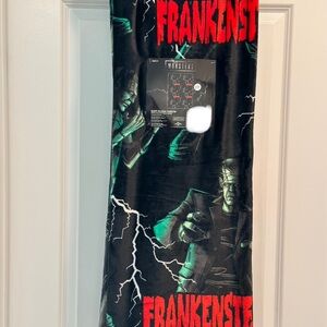 Frankenstein Black and Green Blanket